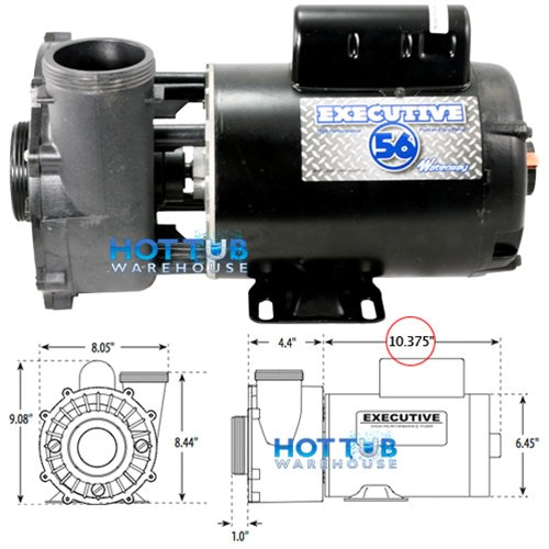 Waterway Executive 5 HP 2 Speed 2" Intake 2" Discharge 56 Frame 230 Volt Pump 3722021-1D