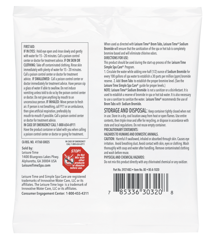 Leisure Time Sodium Bromide - (6) 2 oz Packets
